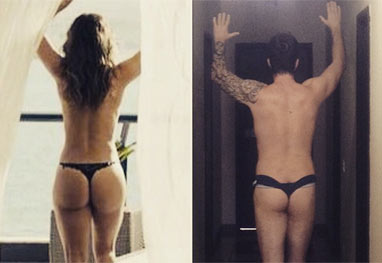 Rafinha Bastos repete cena de Paolla Oliveira e também mostra o seu bumbum - Reprodução/Instagram