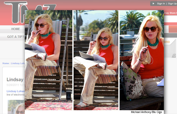 Lindsay Lohan faz propaganda de cigarros eletrônicos
