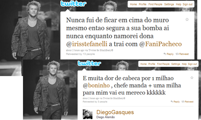 Diego Alemão diz que nunca traiu Íris Stefanelli com Fani Pacheco - Reprodução