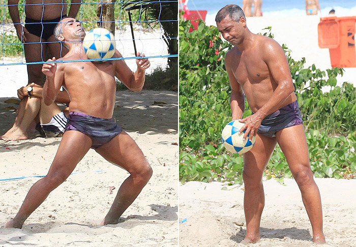 Romário joga futevôlei em praia carioca - OFuxico