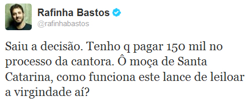 Rafinha Bastos terá que indenizar Wanessa em R$ 150 mil
