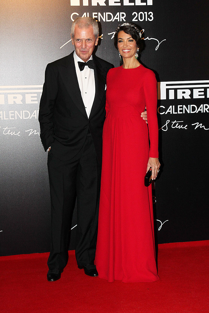 Marco Tronchetti Provera, o presidente mundial da Pirelli, junto com sua esposa