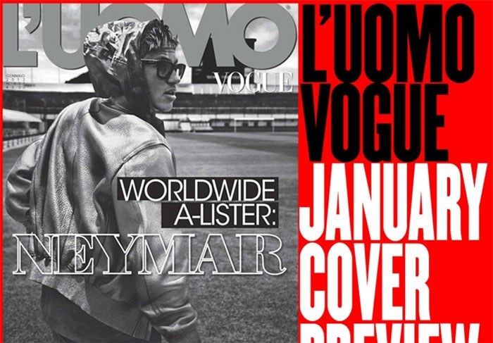  Neymar ataca de modelo e é capa da revista italiana L’Uomo Vogue
