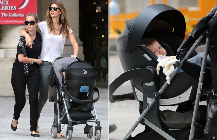 Gisele Bündchen leva Vivian para conhecer o museu do Louvre, em Paris