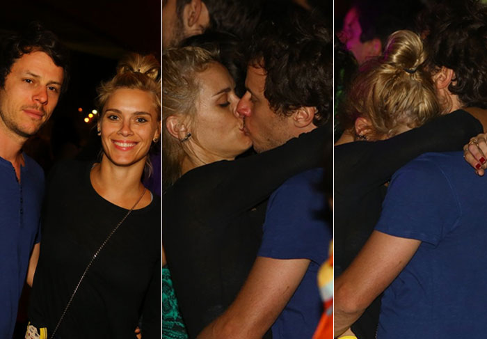 Carolina Dieckmann beija muito o marido em festival no Rio