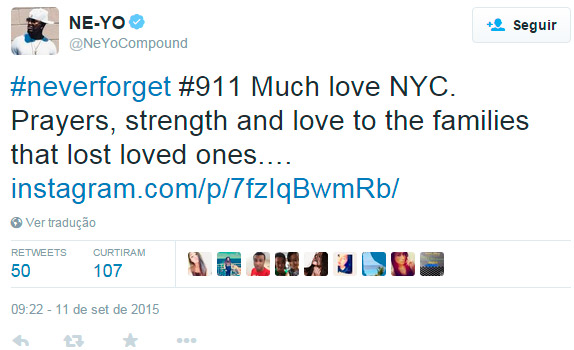 Ne-yo envia mensagem de apoio a todos que perderam familiares