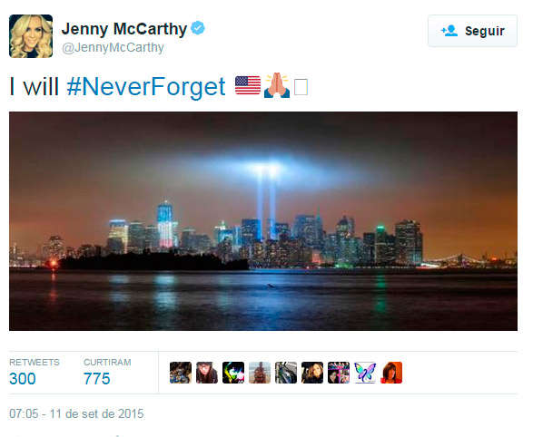 Jenny McCarthy publicou uma foto emblemática e afirmou que jamais esquecerá