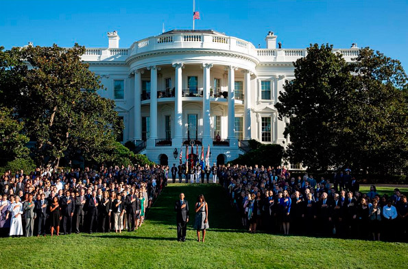 Michelle Obama, primeira dama dos Estados Unidos, postou uma foto da homenagem realizada pela Casa Branca
