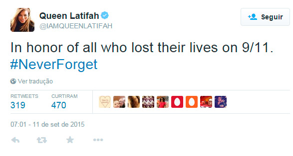 Queen Latifah também prestou homenagem para os mortos no episódio fatídico