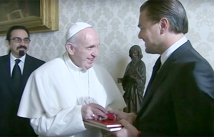 Leonardo DiCaprio encontra Papa Francisco, no Vaticano