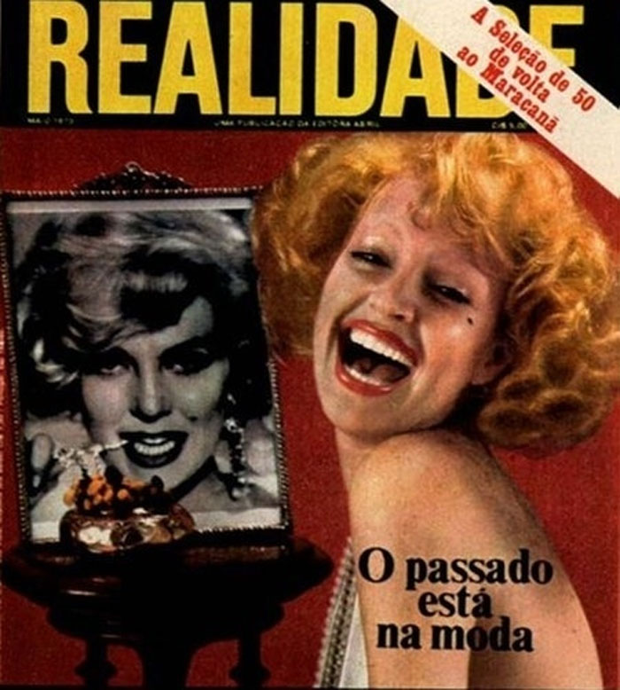 Elke Maravilha interpretando Marilyn Monroe na capa da revista Realidade (1973)
