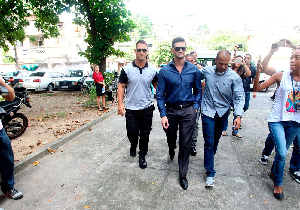 Marcos Harter chegando na Delegacia