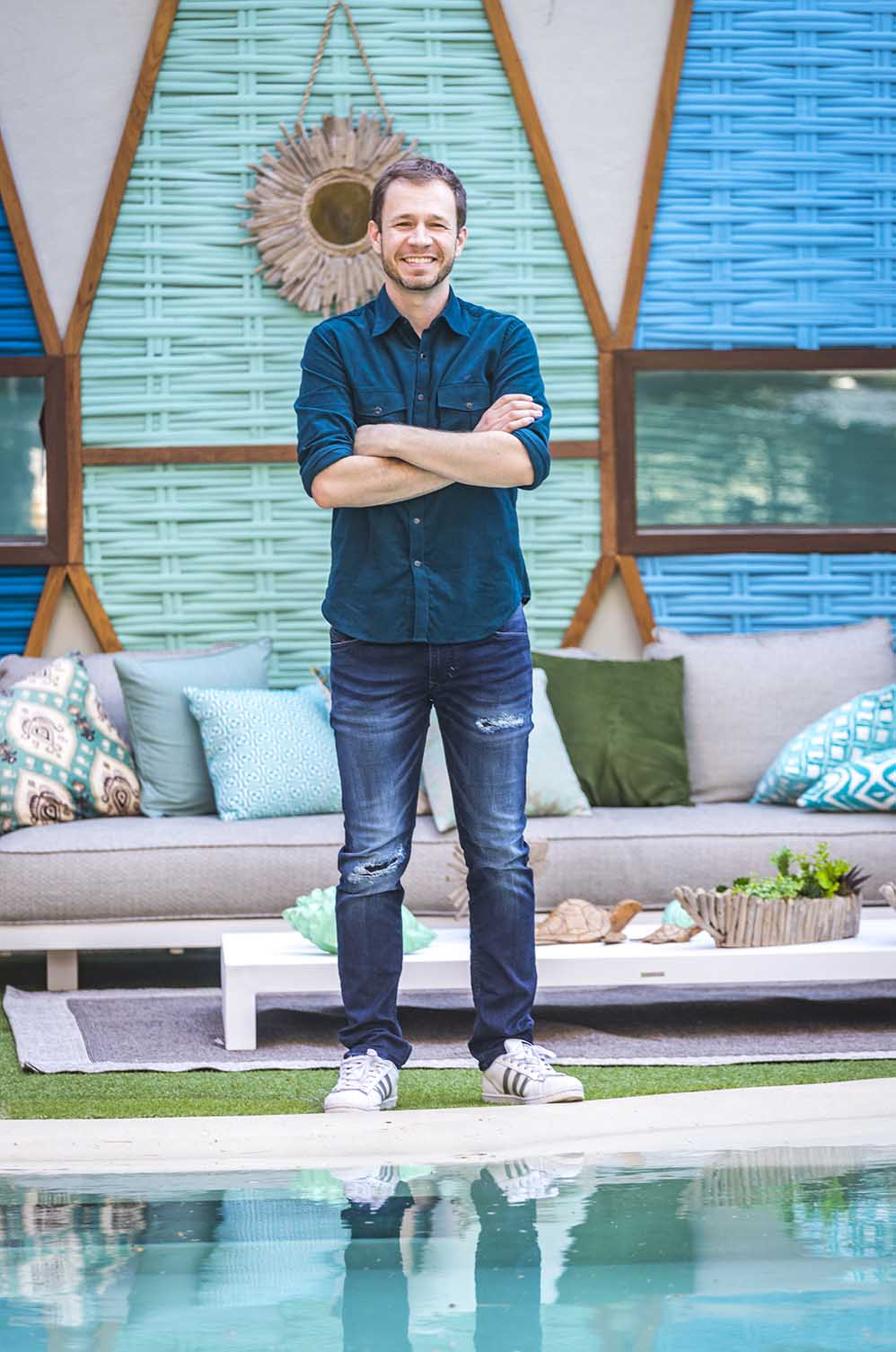 Tiago Leifert na casa do BBB18