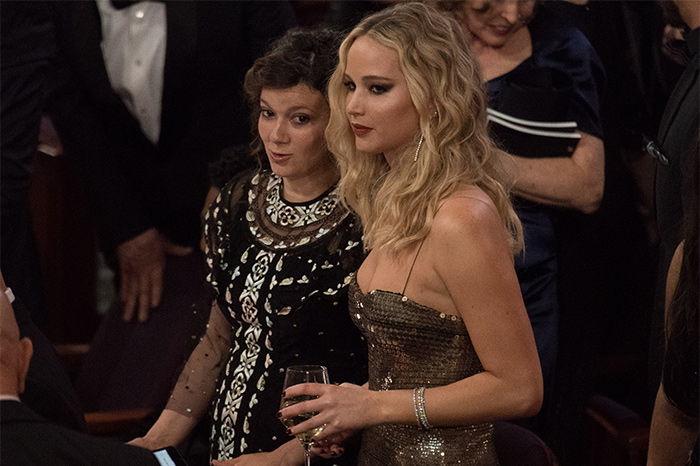 Jennifer Lawrence na plateia do Oscars, no Dolby Theatre em Hollywood,