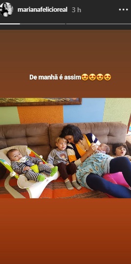 Mariana Felício encanta fãs ao juntar os filhos em fotos