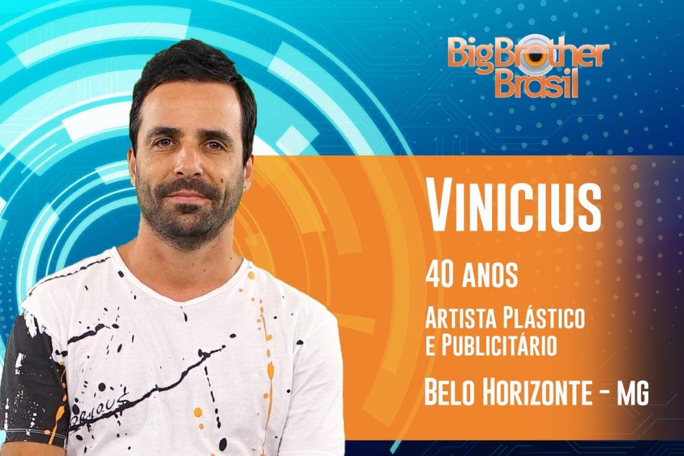 Vinicius é artista plástico e publicitário, tem 40 anos e é natural de Belo Horizonte