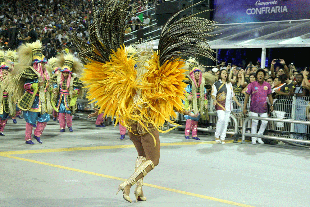 Ellen Rocche rouba a cena no desfile da Rosas de Ouro
