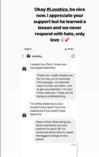 'Eu te respeito, Demi', escreveu o jornalista