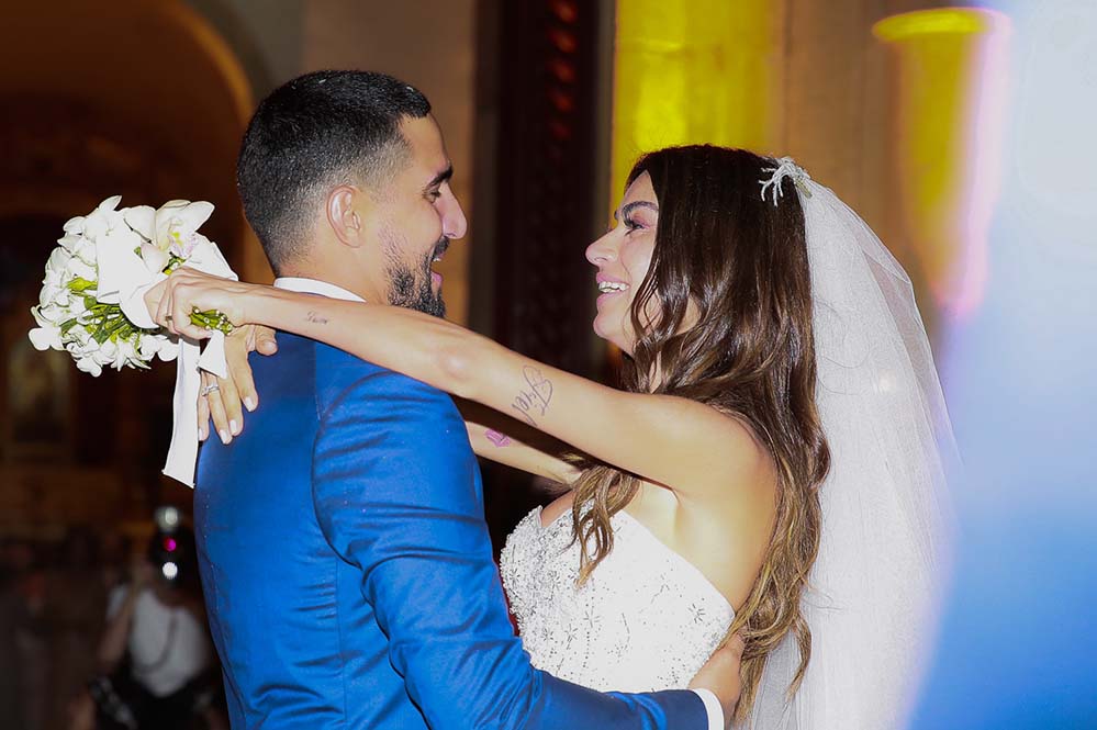 A alegria no olhar dos noivos era nítida