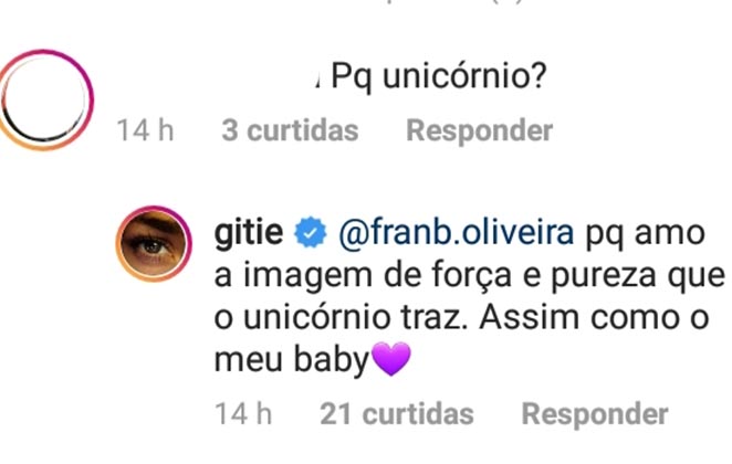 Post da atriz Gisele Itié