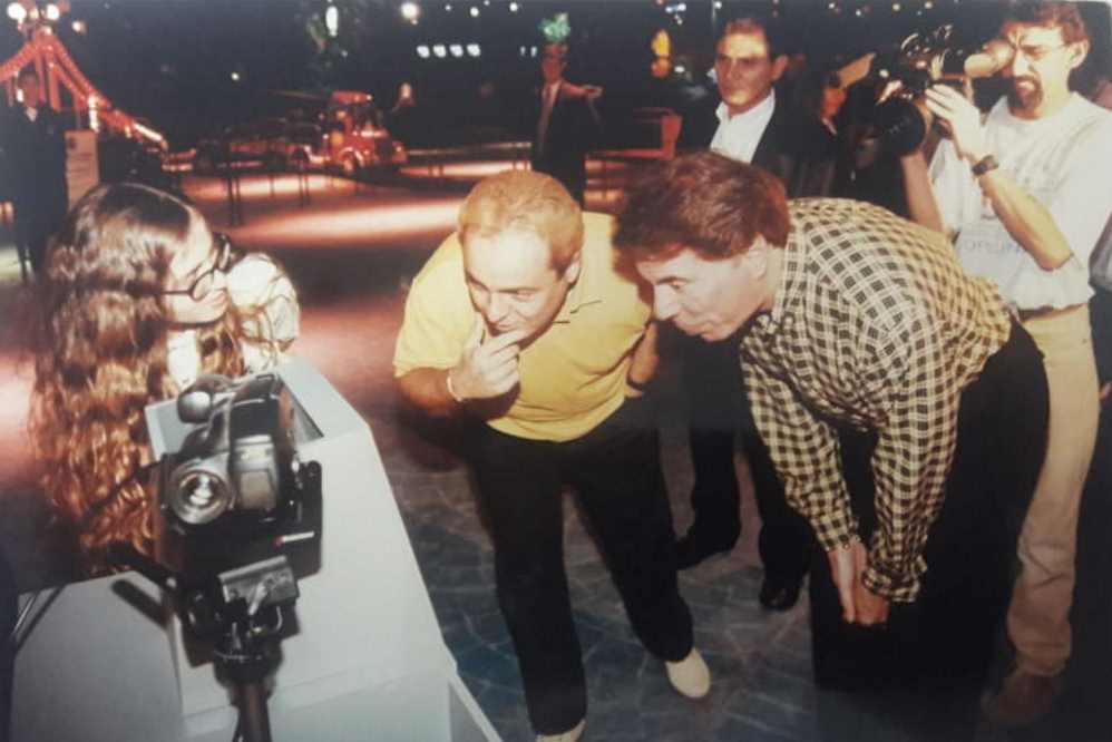 Gugu Liberato ao lado do grande amigo, Silvio Santos