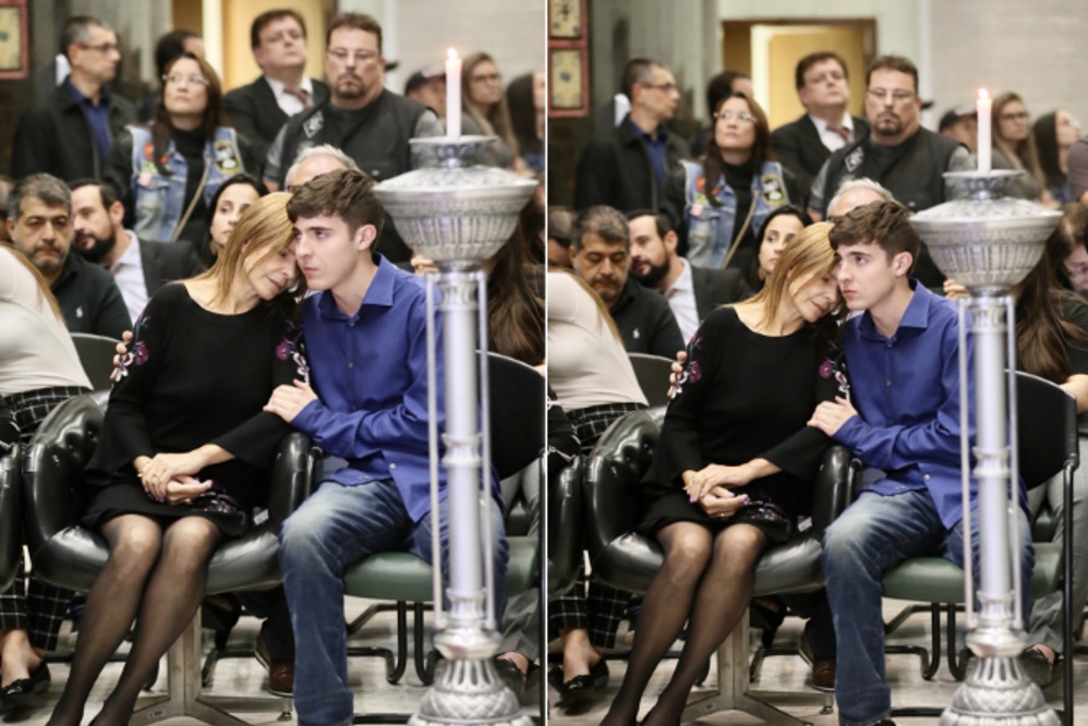 Rose Miriam e João Augusto durante o velório