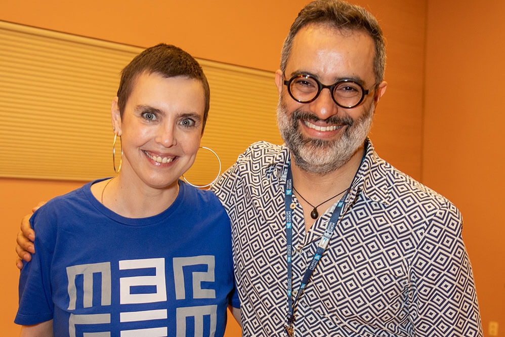 Adriana Calconhotto e André Acioli - Gerente Geral e curador do Teatro Porto Seguro 