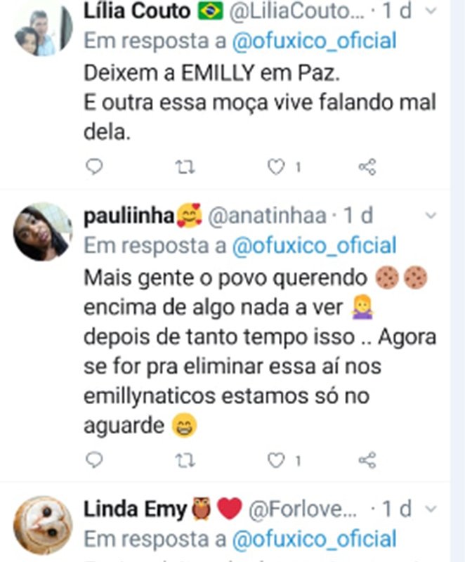 Fãs saem em defesa de Emilly Araújo