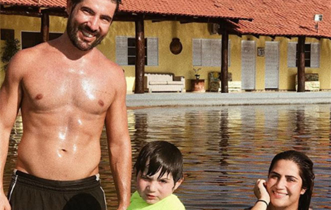 Sandro Pedro, o pequeno Noah e Jéssica Beatriz