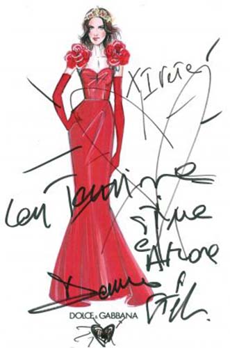 Esboço de um dos looks de Ivete Sangalo, assinado por Dolce & Gabbana