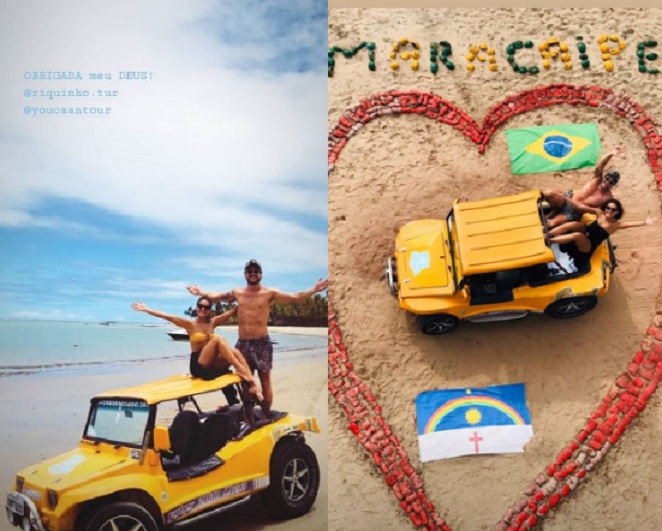 Paloma Bernardi e Dudu Pelizzari curtem viagem para Porto de Galinhas