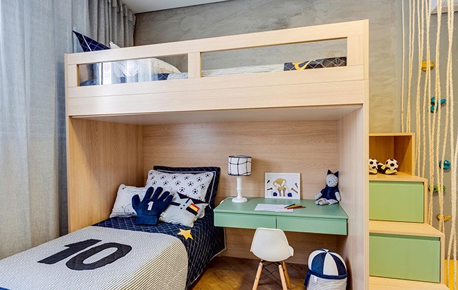 O tema do quarto é de futebol