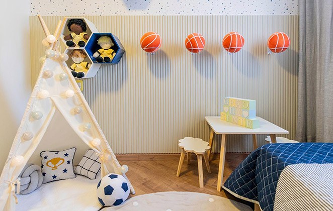 Basquete também acabou entrando na decoração