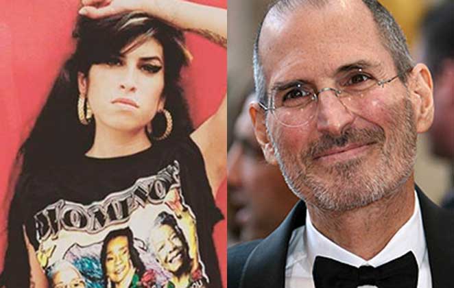 Amy Winehouse e Steve Job morreram em 2011