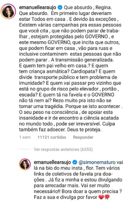 Resposta de Emanuelle Araújo 