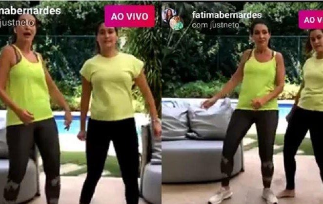 Fátima Bernardes e a filha Beatriz fizeram uma live nas redes sociais e dançaram muito ao som de Ivete Sangalo