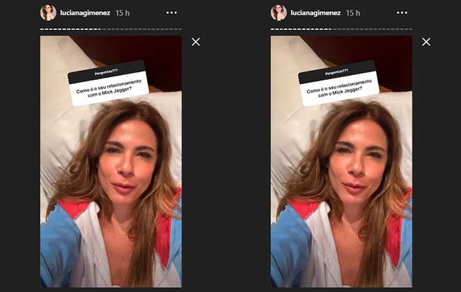 Luciana Gimenez, por meio do Stories do Instagram, falou da relação com o ex dela, Mick Jagger