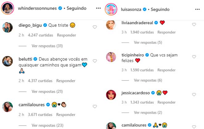 Belutti, Lívia Andrade e Ticiane Pinheiro comentaram separação de Whindersson e Luísa
