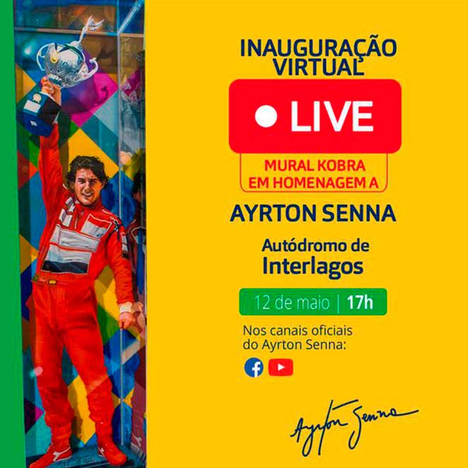 Eduardo Kobra lançará por meio de uma live seu mural em homenagem a Ayrton Senna