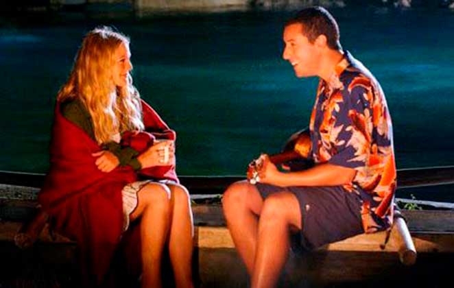 Cena entre Henry (Adam Sandler) e Lucy (Drew Barrymore) no filme Como Se Fosse a Primeira Vez