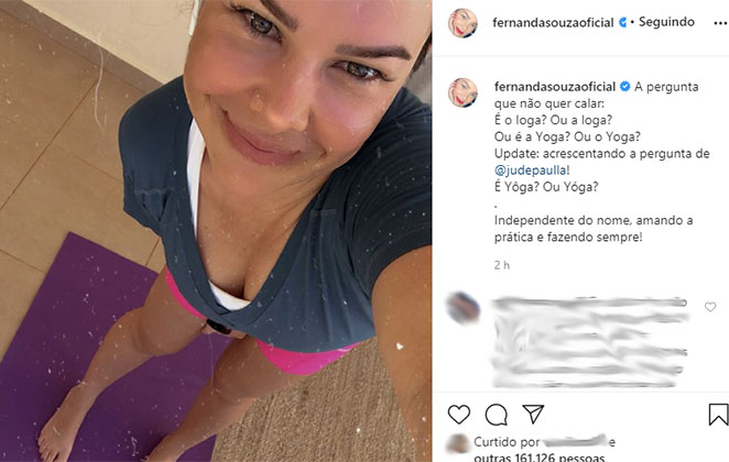A atriz buscando equilibro na Yoga @fernandasouzaoficial 