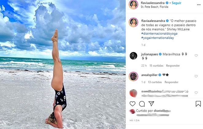 Flávia Alessandra se exercitando @flaviaalessandra