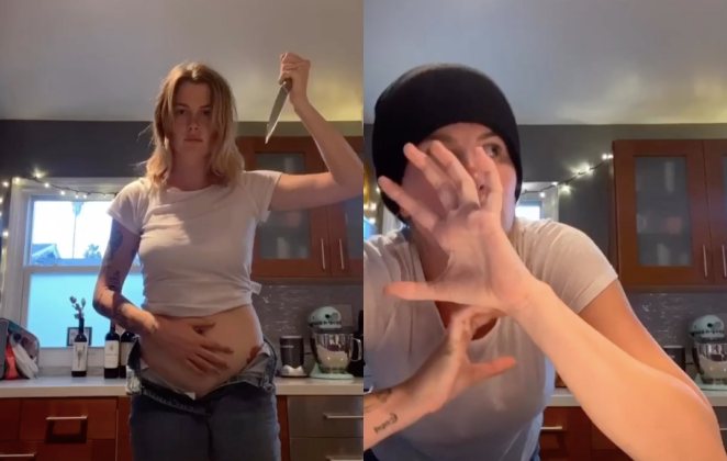 Ireland Baldwin brinca sobre peso