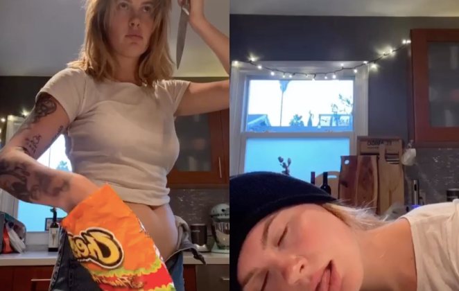 Ireland Baldwin brinca sobre peso