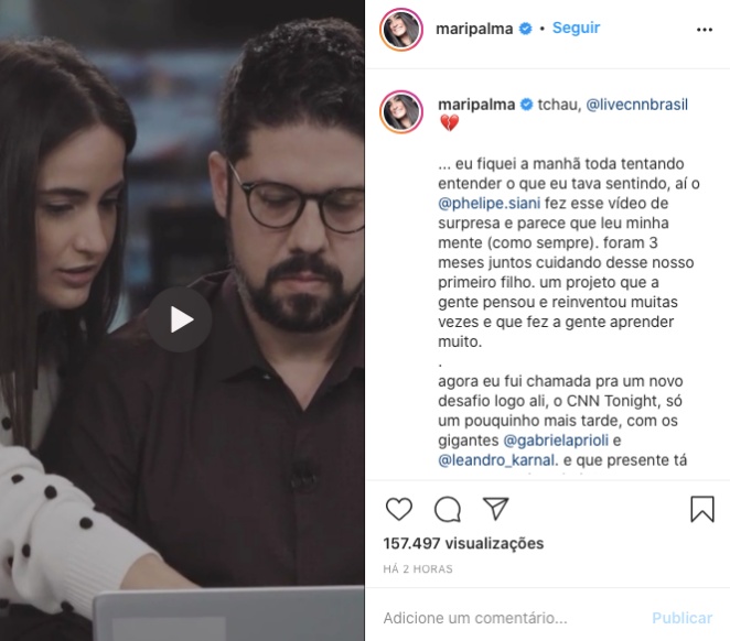 Mari Palma recebeu uma linda homenagem do namorado em despedida de programa