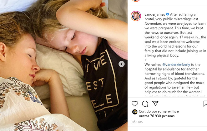 James Van Der Beek nuncia que a esposa perdeu o bebê que esperava