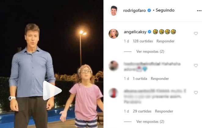 Rodrigo Faro diverte a web ao participar de desafio com a filha