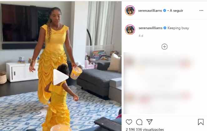 Serena Williams se divertindo com a filha