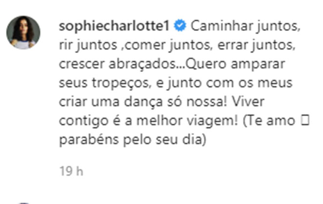 A declaração da atriz @sophiecharlotte