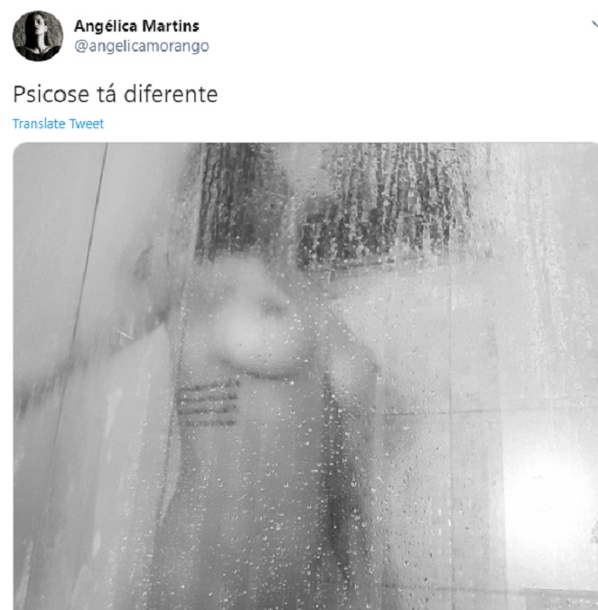 Ex-BBB Angélica Morango posa nua no chuveiro